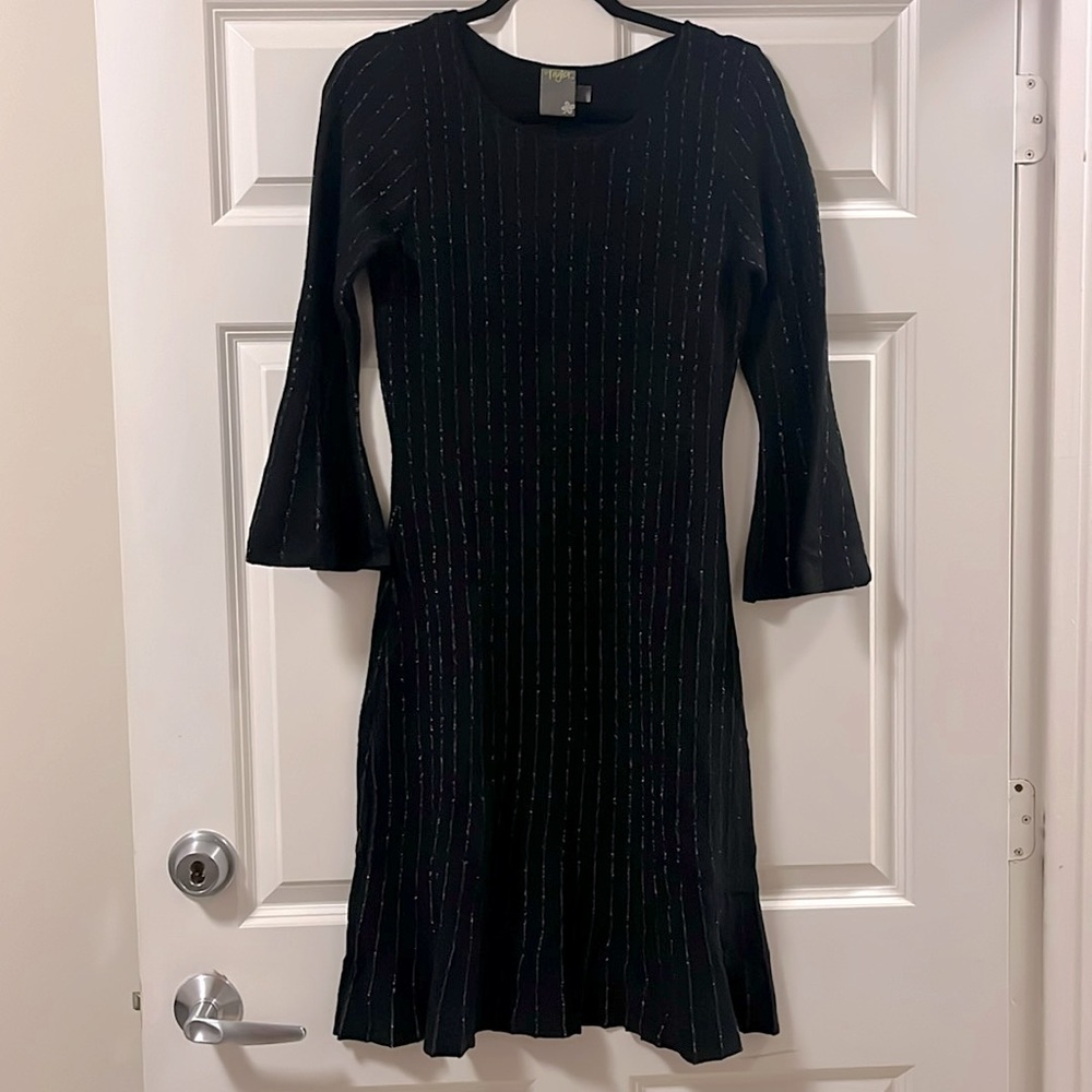 Taylor Black Knit Sweater Dress